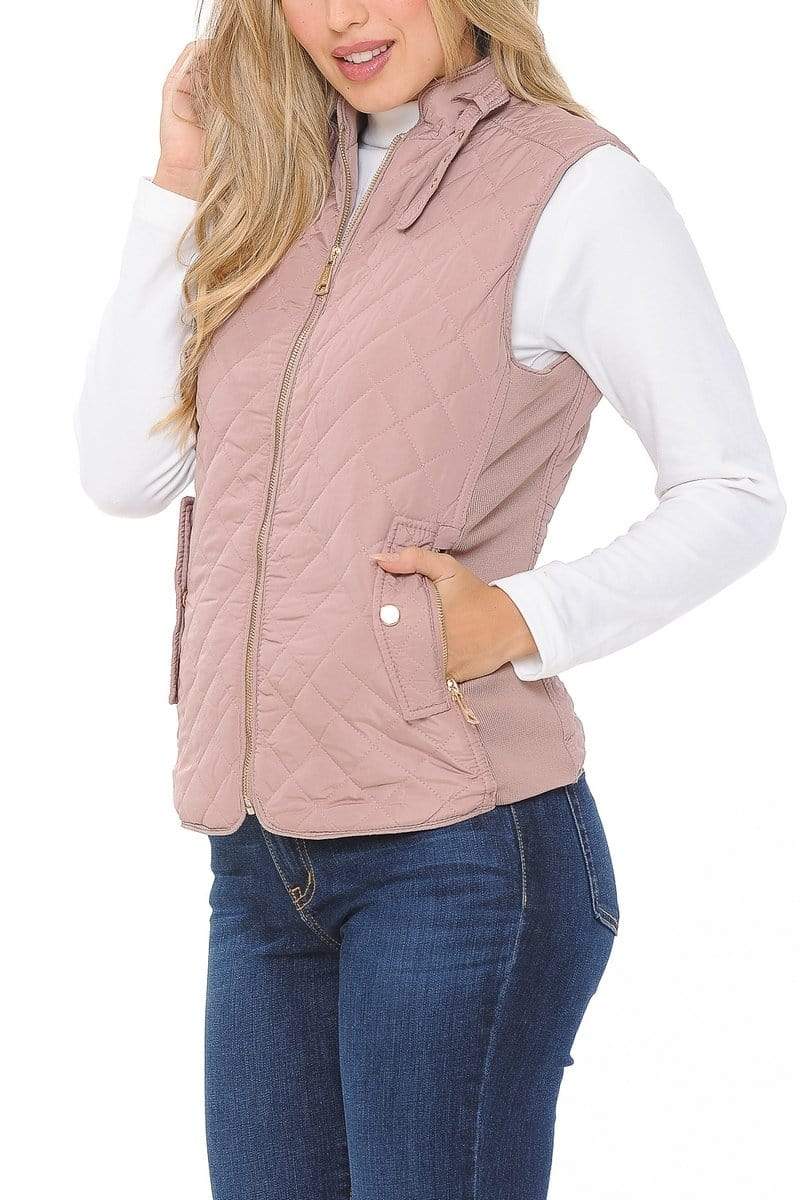 Auliné Collection Apparel Auliné Collection Womens Quilted Zip Up Lightweight Padding MFZP Vest