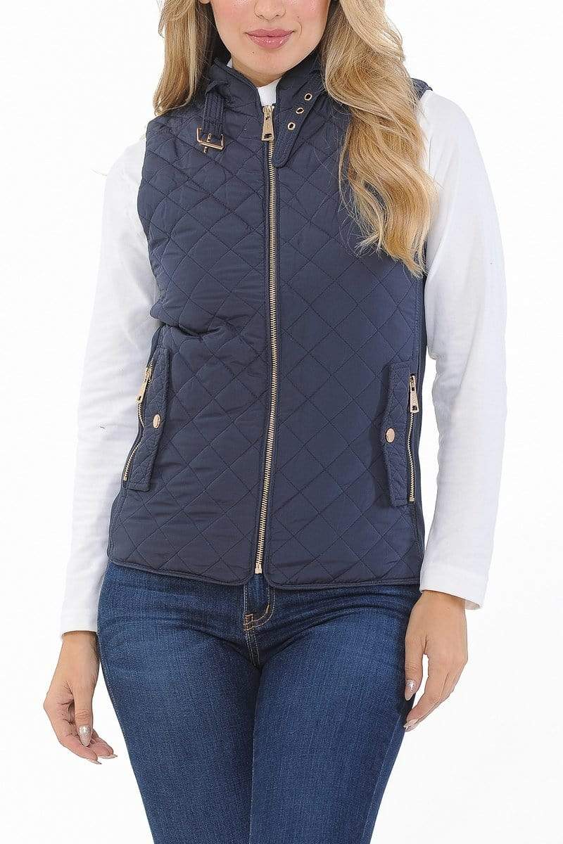 Auliné Collection Apparel Auliné Collection Womens Quilted Zip Up Lightweight Padding MFZP Vest