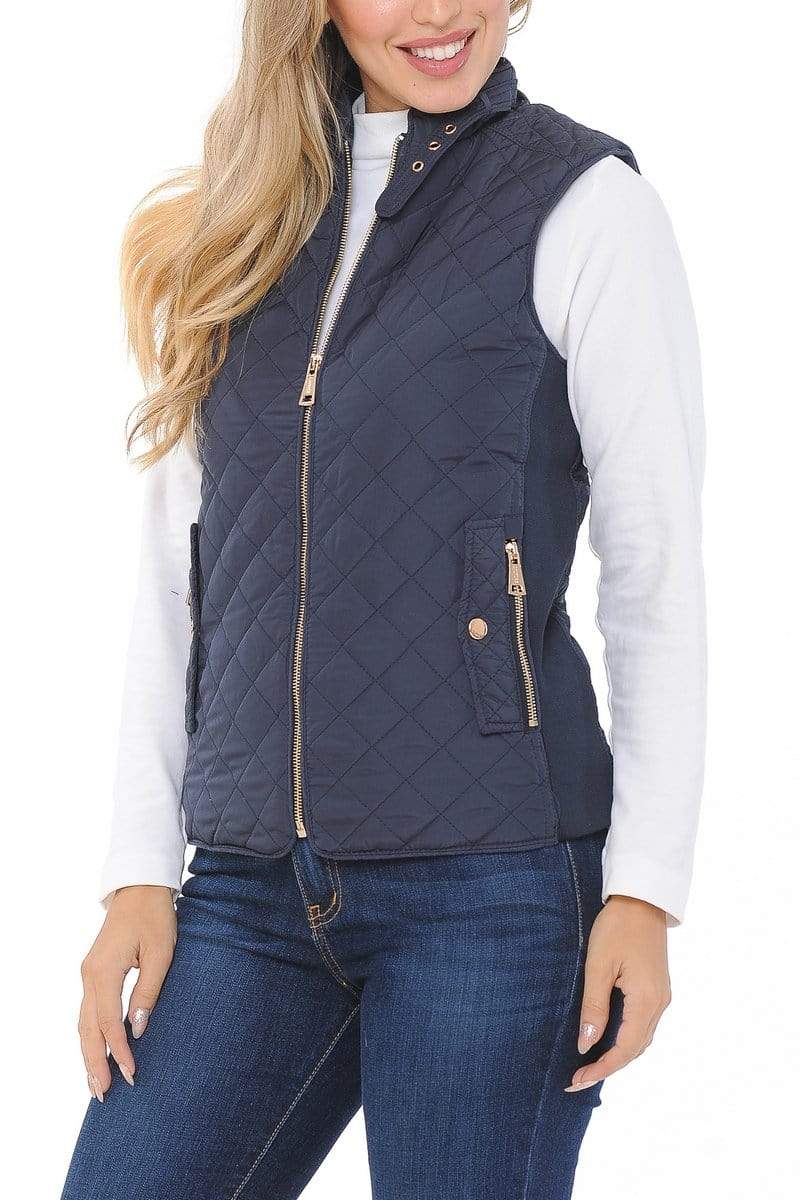 Auliné Collection Apparel Auliné Collection Womens Quilted Zip Up Lightweight Padding MFZP Vest