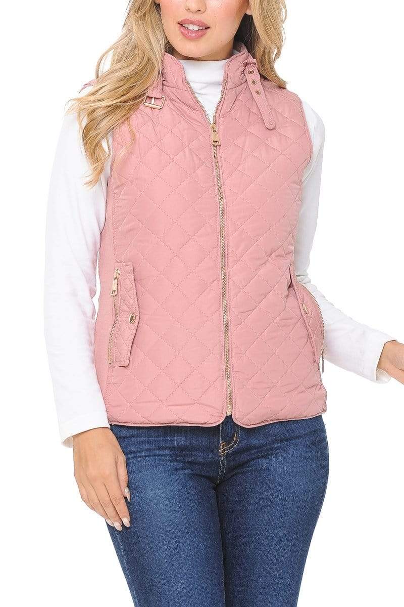 Auliné Collection Apparel Auliné Collection Womens Quilted Zip Up Lightweight Padding MFZP Vest