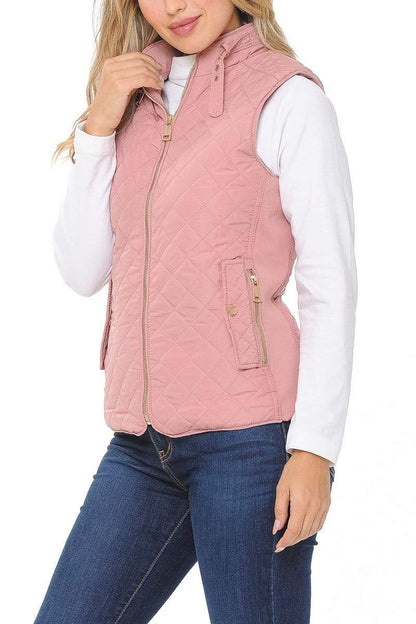 Auliné Collection Apparel Auliné Collection Womens Quilted Zip Up Lightweight Padding MFZP Vest