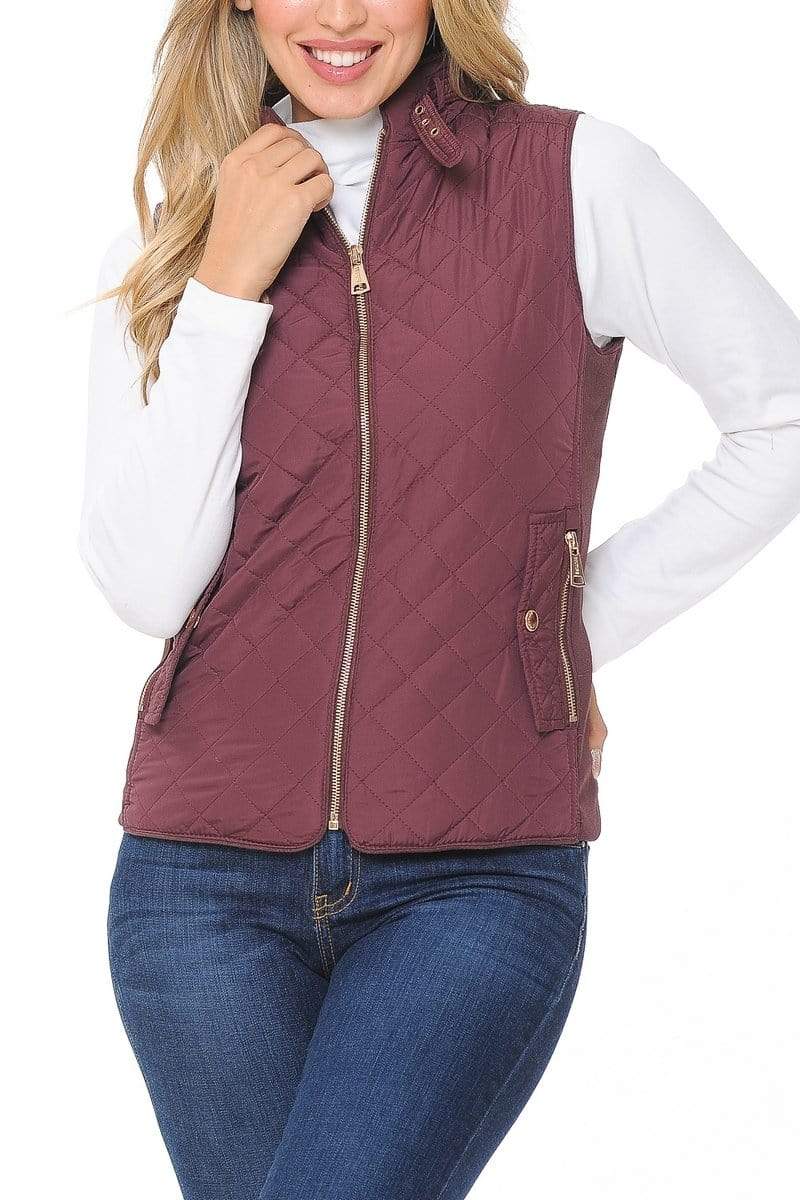 Auliné Collection Apparel Auliné Collection Womens Quilted Zip Up Lightweight Padding MFZP Vest