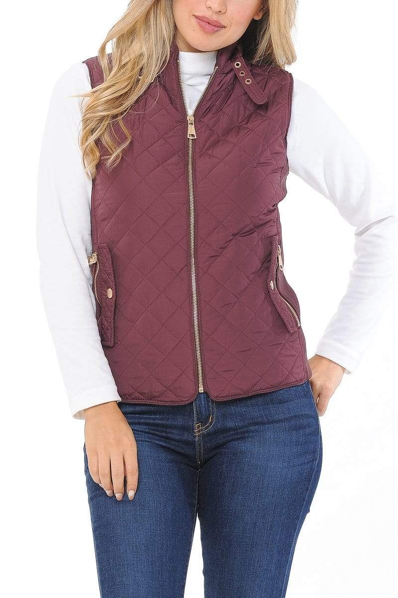 Auliné Collection Apparel Auliné Collection Womens Quilted Zip Up Lightweight Padding MFZP Vest