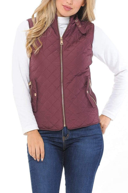 Auliné Collection Apparel Auliné Collection Womens Quilted Zip Up Lightweight Padding MFZP Vest