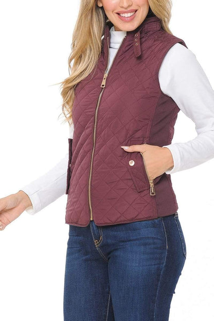 Auliné Collection Apparel Auliné Collection Womens Quilted Zip Up Lightweight Padding MFZP Vest