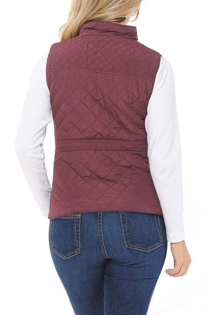 Auliné Collection Apparel Auliné Collection Womens Quilted Zip Up Lightweight Padding MFZP Vest