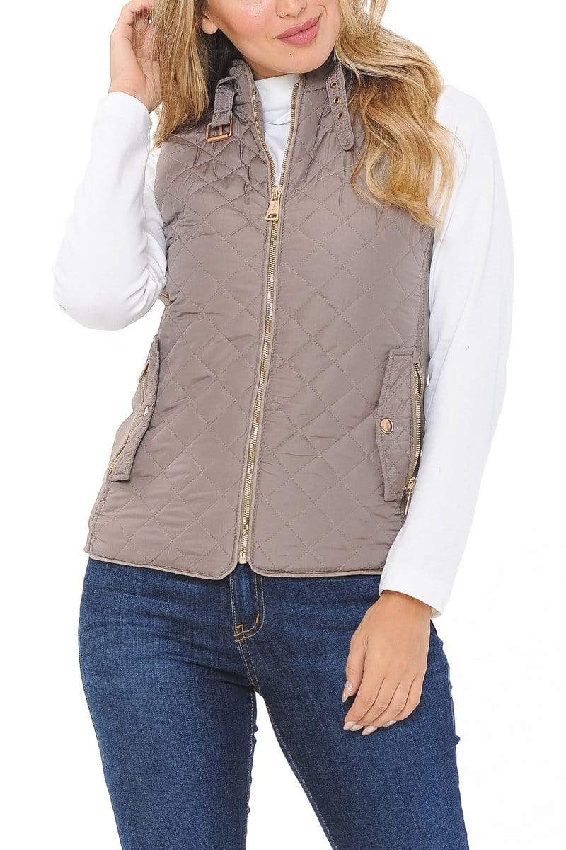 Auliné Collection Apparel Auliné Collection Womens Quilted Zip Up Lightweight Padding MFZP Vest