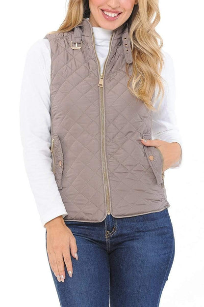 Auliné Collection Apparel Auliné Collection Womens Quilted Zip Up Lightweight Padding MFZP Vest