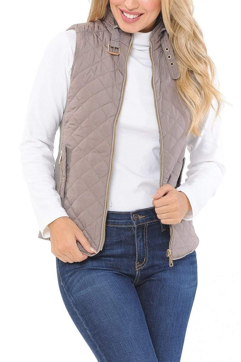 Auliné Collection Apparel Auliné Collection Womens Quilted Zip Up Lightweight Padding MFZP Vest