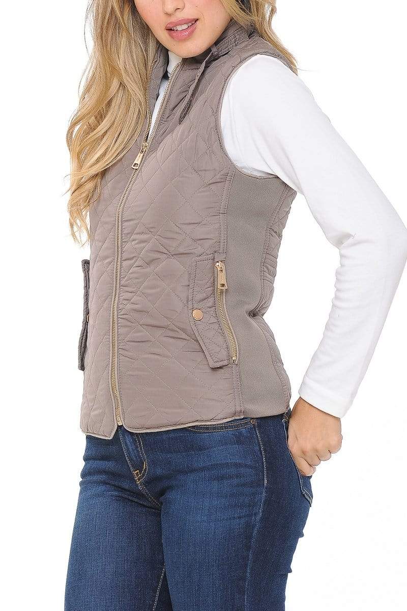 Auliné Collection Apparel Auliné Collection Womens Quilted Zip Up Lightweight Padding MFZP Vest