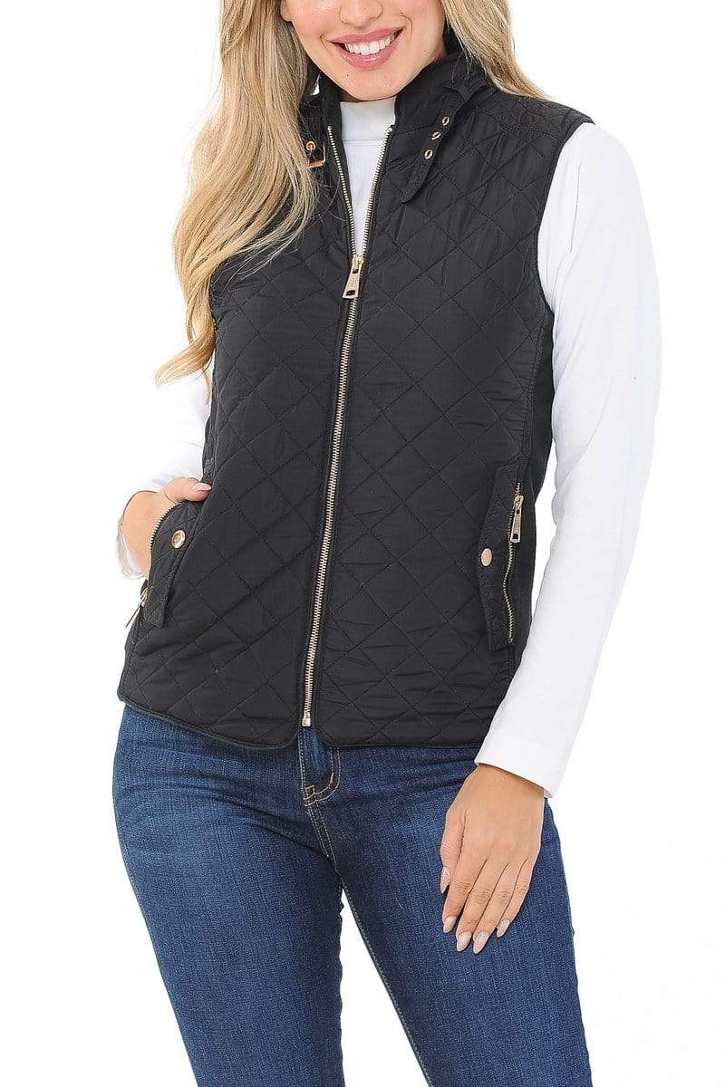 Auliné Collection Apparel Auliné Collection Womens Quilted Zip Up Lightweight Padding MFZP Vest