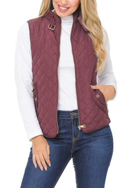 Auliné Collection Apparel Auliné Collection Womens Quilted Zip Up Lightweight Padding MFZP Vest
