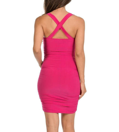 Auliné Collection Apparel Auliné Collection Womens Sexy Pull On Stretch Ruched Bodycon Dress