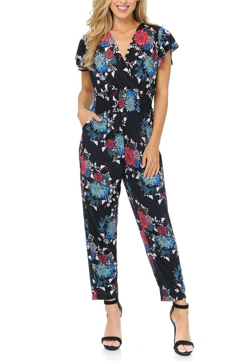 Boho Floral Jumpsuit Fashion Ladies Sleeveless V-Neck Playsuit Party Wide  Leg Long Trousers Romper | Jumpsuit fashion, Floral print pants, Floral  jumpsuit