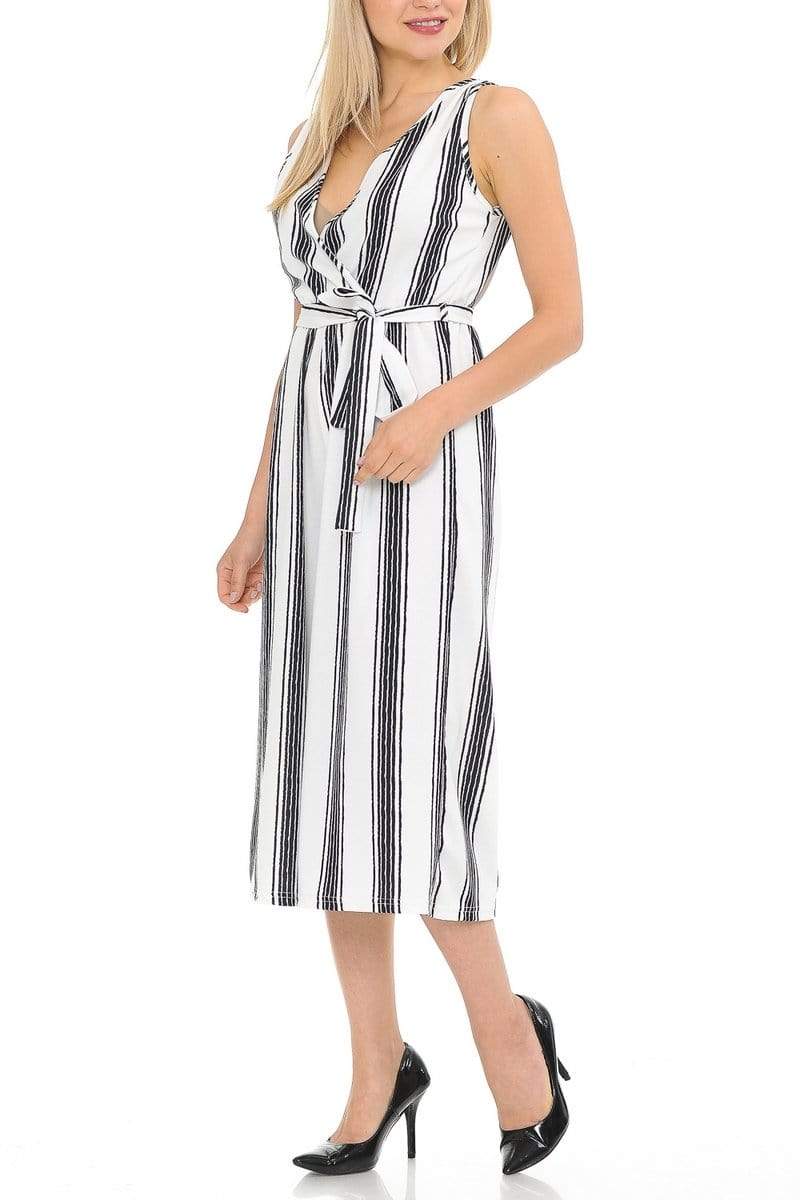 Auliné Collection Apparel Auliné Collection Womens Sleeveless Culotte Capri Wide Leg Romper Jumpsuit