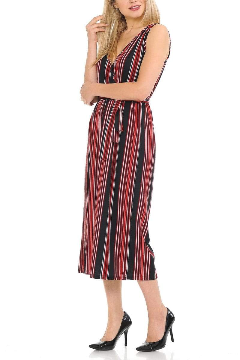 Auliné Collection Apparel Auliné Collection Womens Sleeveless Culotte Capri Wide Leg Romper Jumpsuit