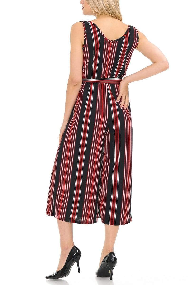 Auliné Collection Apparel Auliné Collection Womens Sleeveless Culotte Capri Wide Leg Romper Jumpsuit