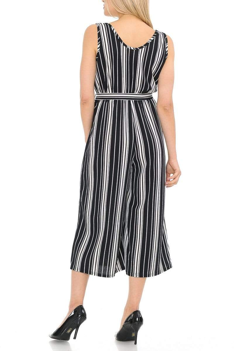 Auliné Collection Apparel Auliné Collection Womens Sleeveless Culotte Capri Wide Leg Romper Jumpsuit