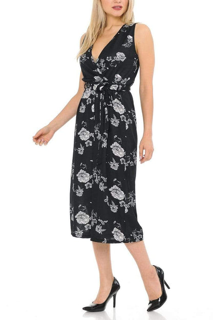 Auliné Collection Apparel Auliné Collection Womens Sleeveless Culotte Capri Wide Leg Romper Jumpsuit