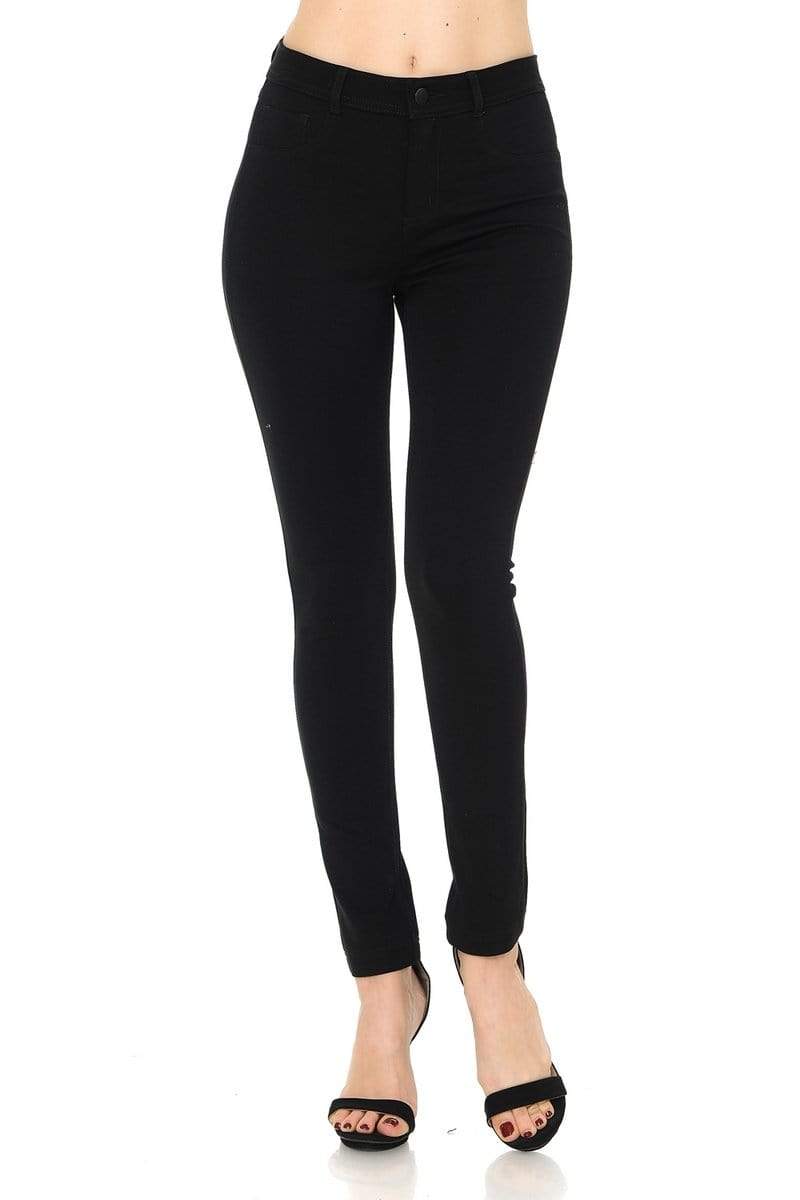 Auliné Collection Apparel Auliné Collection Womens Solid Slim Fit Color Skinny Stretchy Ponte Pants