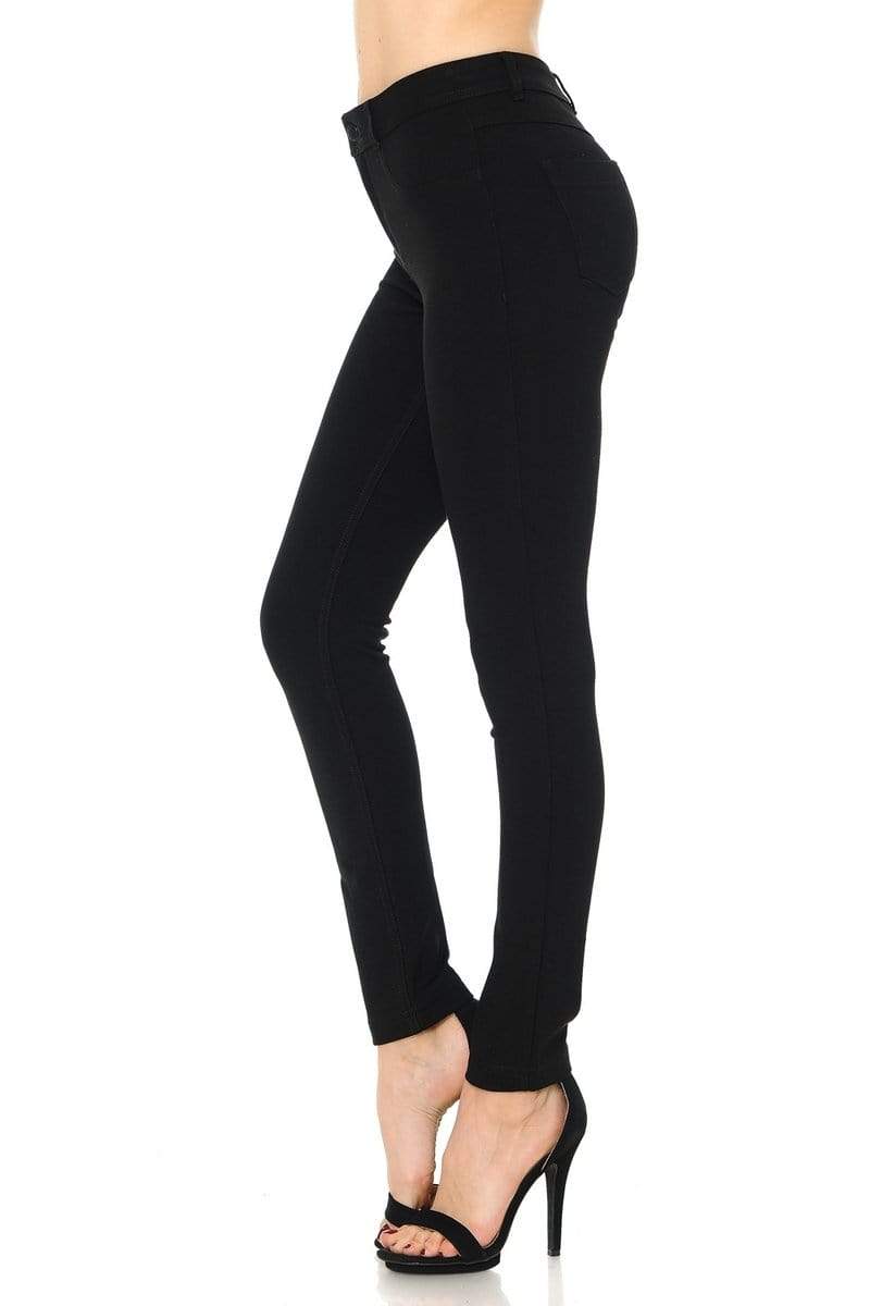 Auliné Collection Apparel Auliné Collection Womens Solid Slim Fit Color Skinny Stretchy Ponte Pants
