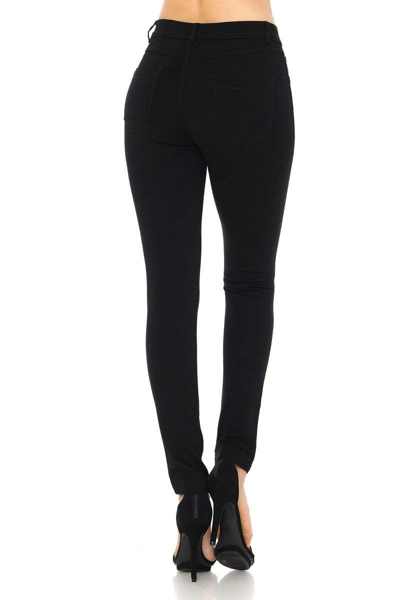 Auliné Collection Apparel Auliné Collection Womens Solid Slim Fit Color Skinny Stretchy Ponte Pants