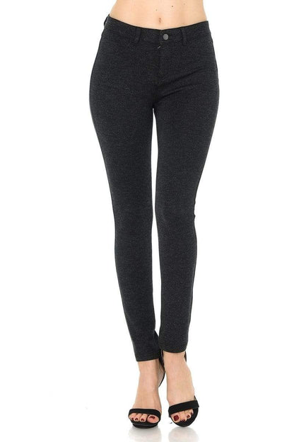 Auliné Collection Apparel Auliné Collection Womens Solid Slim Fit Color Skinny Stretchy Ponte Pants