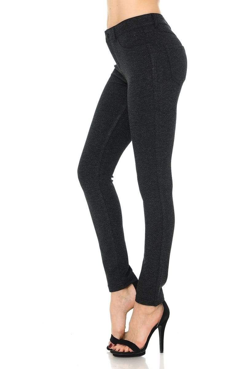 Auliné Collection Apparel Auliné Collection Womens Solid Slim Fit Color Skinny Stretchy Ponte Pants