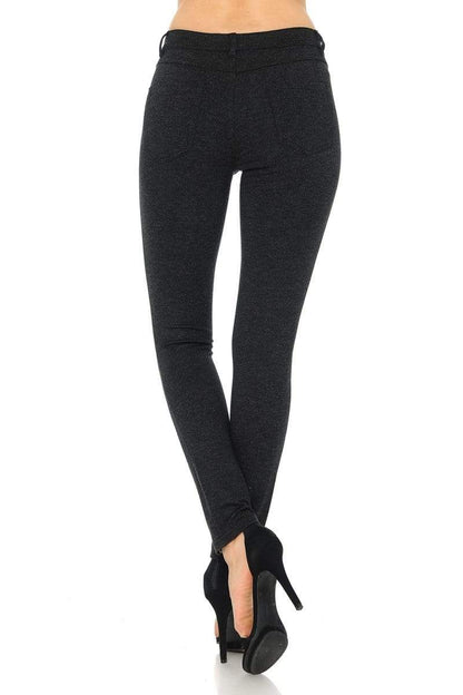 Auliné Collection Apparel Auliné Collection Womens Solid Slim Fit Color Skinny Stretchy Ponte Pants