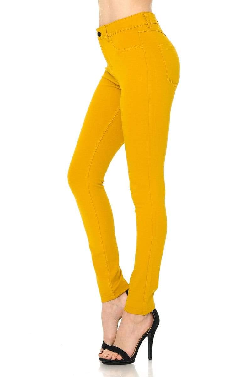 Auliné Collection Apparel Auliné Collection Womens Solid Slim Fit Color Skinny Stretchy Ponte Pants