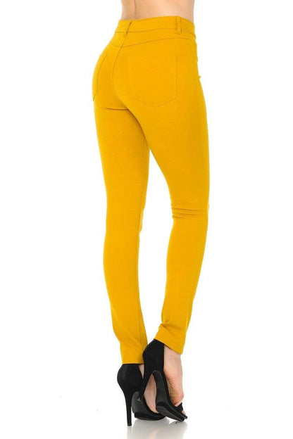 Auliné Collection Apparel Auliné Collection Womens Solid Slim Fit Color Skinny Stretchy Ponte Pants
