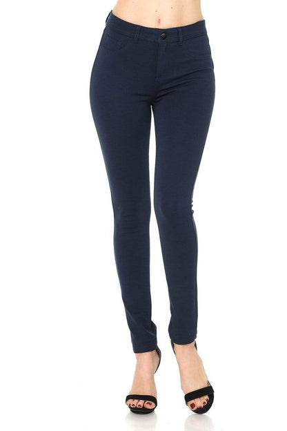 Auliné Collection Apparel Auliné Collection Womens Solid Slim Fit Color Skinny Stretchy Ponte Pants