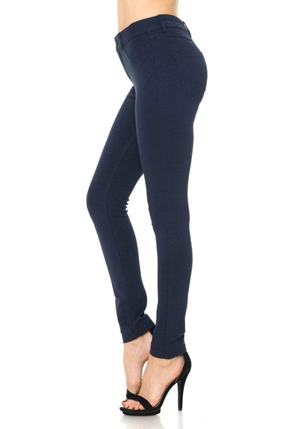 Auliné Collection Apparel Auliné Collection Womens Solid Slim Fit Color Skinny Stretchy Ponte Pants