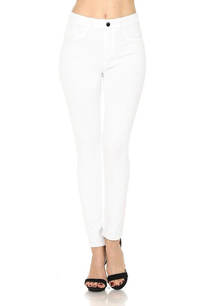 Auliné Collection Apparel Auliné Collection Womens Solid Slim Fit Color Skinny Stretchy Ponte Pants