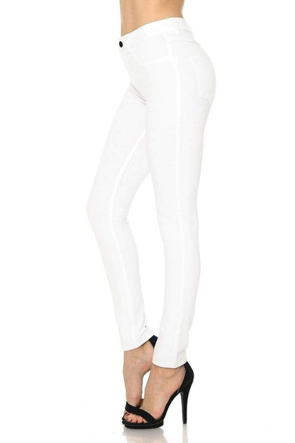 Auliné Collection Apparel Auliné Collection Womens Solid Slim Fit Color Skinny Stretchy Ponte Pants