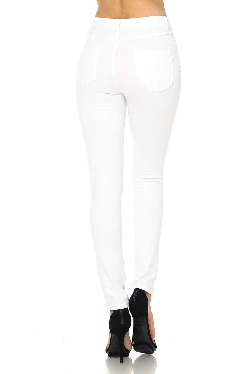 Auliné Collection Apparel Auliné Collection Womens Solid Slim Fit Color Skinny Stretchy Ponte Pants