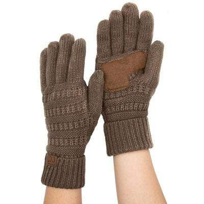 C.C Apparel C.C G20 - Unisex Cable Knit Winter Warm Anti-Slip Touchscreen Texting Gloves