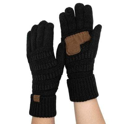 C.C Apparel C.C G20 - Unisex Cable Knit Winter Warm Anti-Slip Touchscreen Texting Gloves