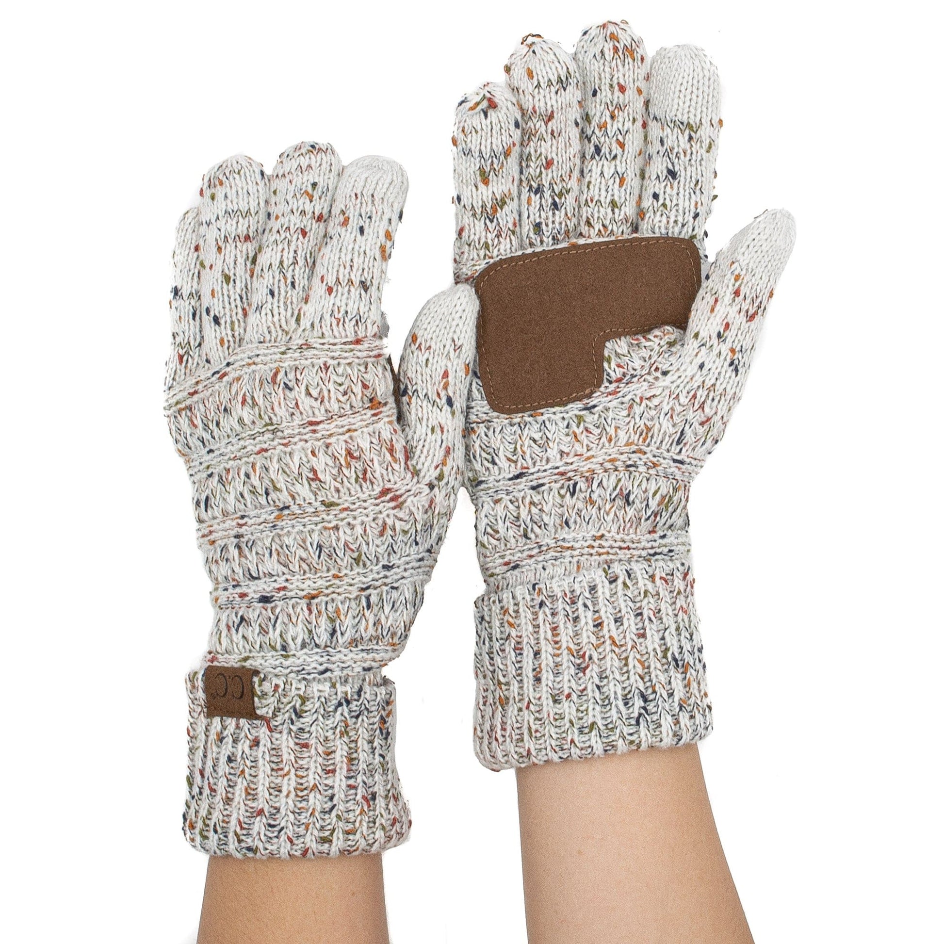 C.C Apparel C.C G33 - Unisex Cable Knit Winter Warm Anti-Slip Touchscreen Confetti Texting Gloves