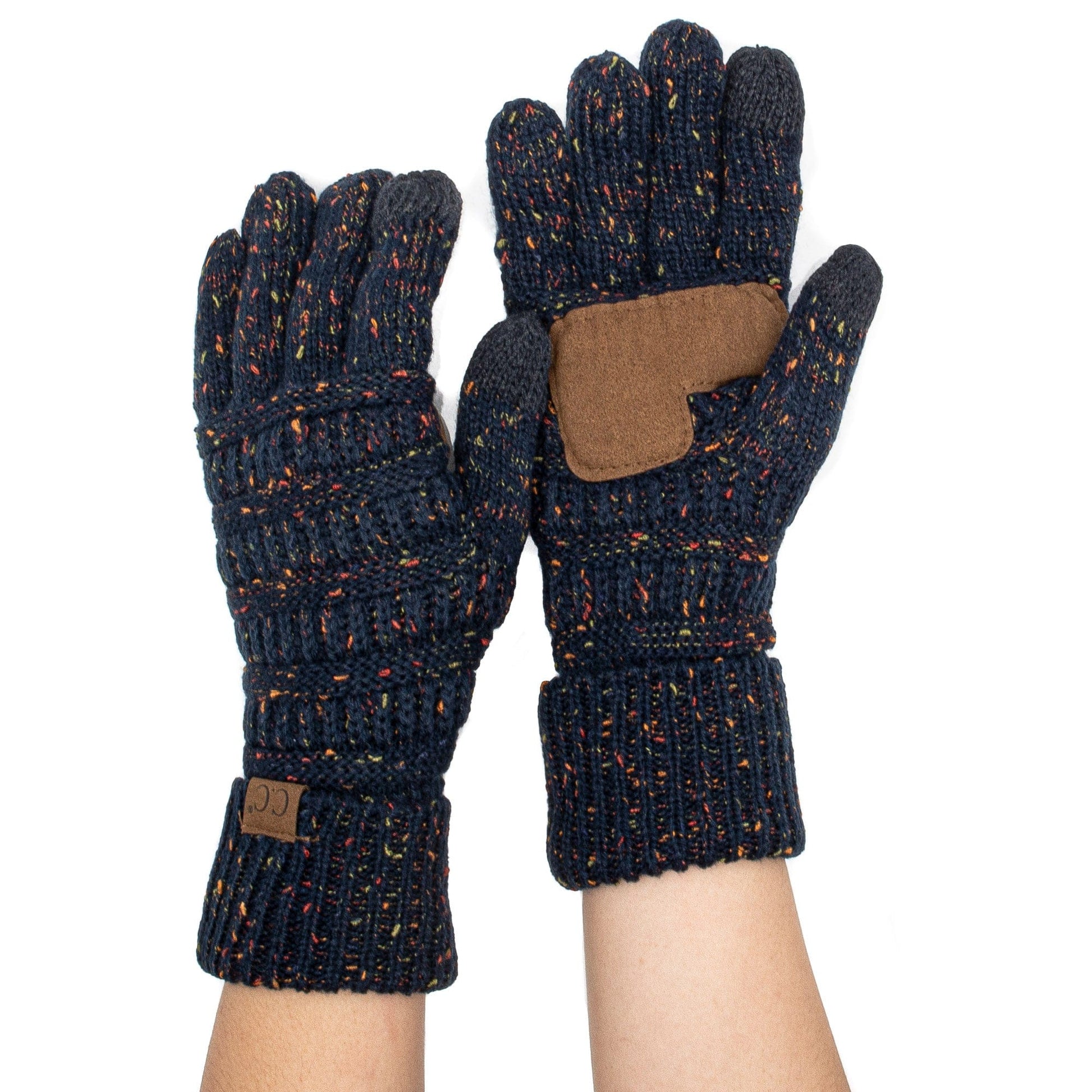C.C Apparel C.C G33 - Unisex Cable Knit Winter Warm Anti-Slip Touchscreen Confetti Texting Gloves