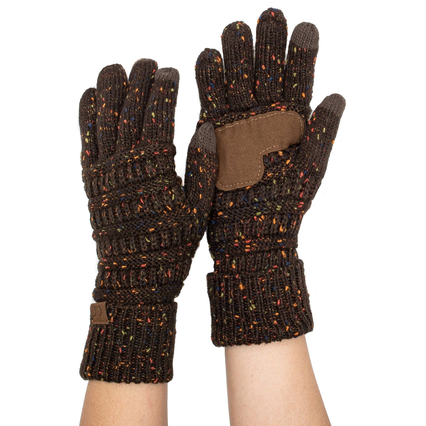 C.C Apparel C.C G33 - Unisex Cable Knit Winter Warm Anti-Slip Touchscreen Confetti Texting Gloves