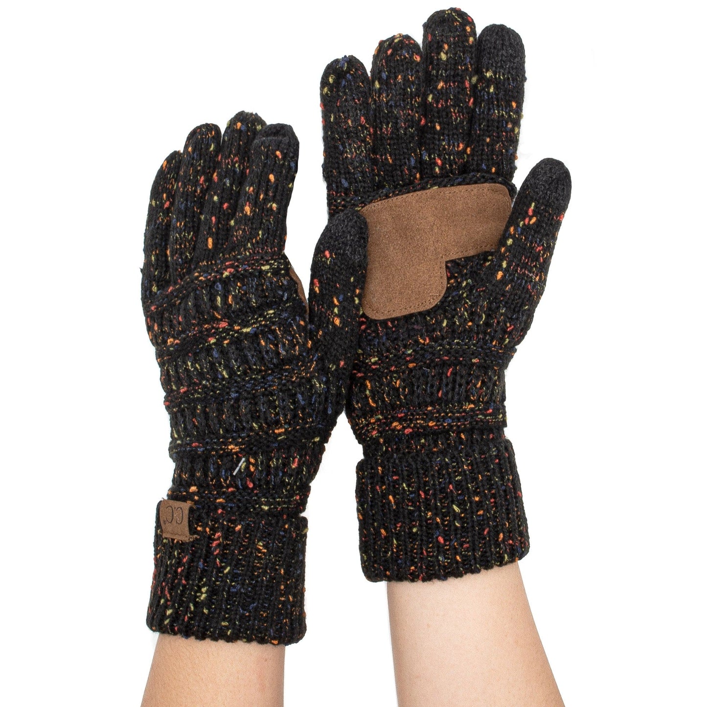 C.C Apparel C.C G33 - Unisex Cable Knit Winter Warm Anti-Slip Touchscreen Confetti Texting Gloves