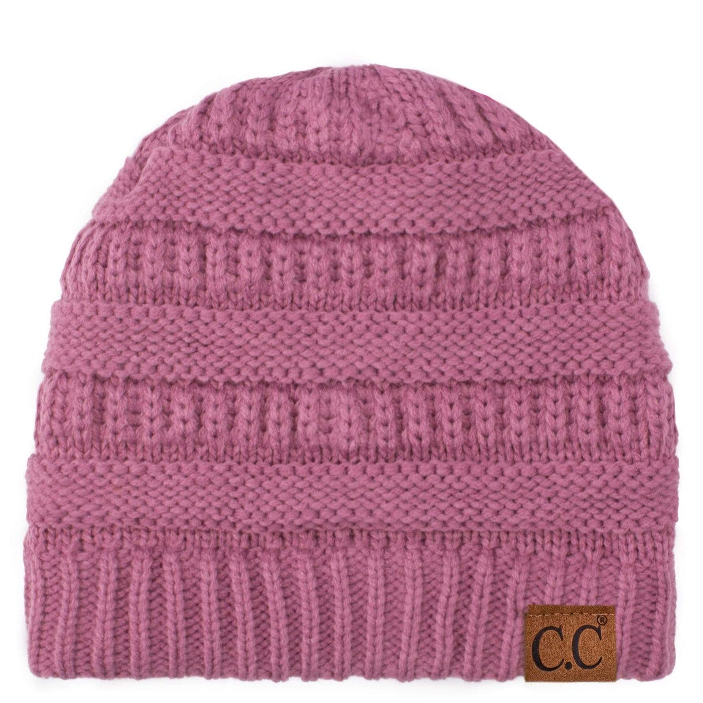C.C Hat 20A - Slouchy Thick Warm Cap Hat Skully Color Cable Knit Beanie