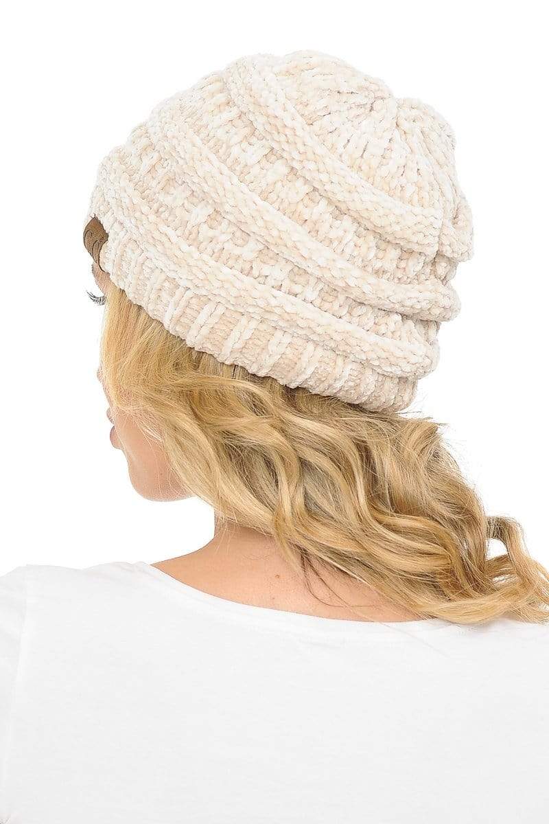 C.C Apparel C.C Hat 30 - Chenille Textured Soft Stretchy Warm Thick Cap Hat Cable Knit Beanie