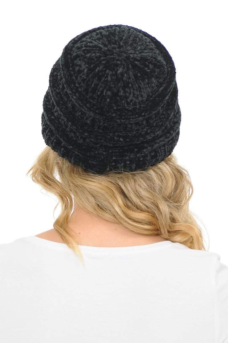 C.C Apparel C.C Hat 30 - Chenille Textured Soft Stretchy Warm Thick Cap Hat Cable Knit Beanie
