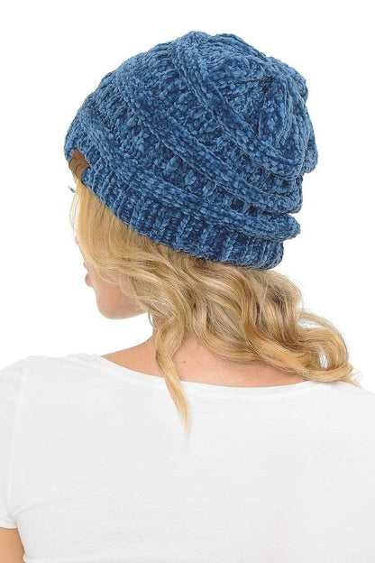 C.C Apparel C.C Hat 30 - Chenille Textured Soft Stretchy Warm Thick Cap Hat Cable Knit Beanie