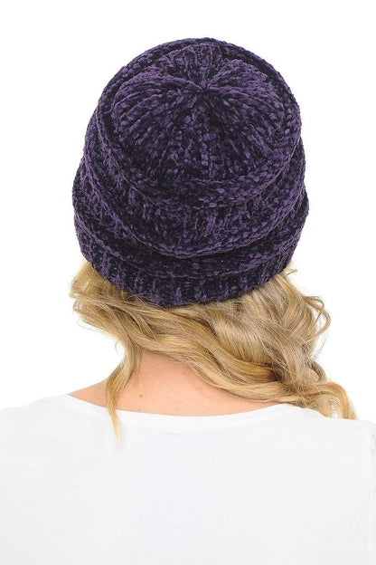C.C Apparel C.C Hat 30 - Chenille Textured Soft Stretchy Warm Thick Cap Hat Cable Knit Beanie