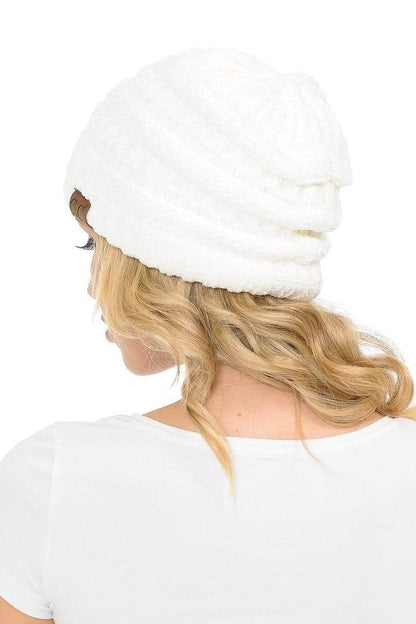 C.C Apparel C.C Hat 30 - Chenille Textured Soft Stretchy Warm Thick Cap Hat Cable Knit Beanie