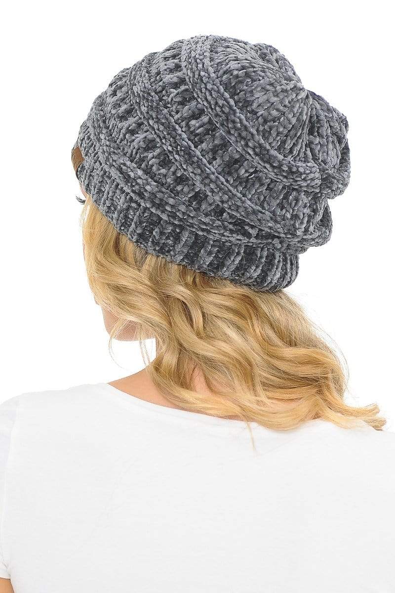 C.C Apparel C.C Hat 30 - Chenille Textured Soft Stretchy Warm Thick Cap Hat Cable Knit Beanie
