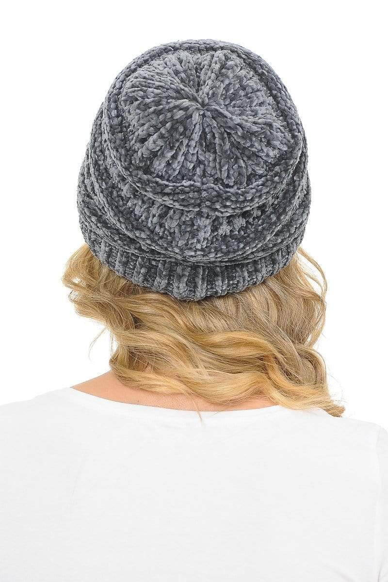C.C Apparel C.C Hat 30 - Chenille Textured Soft Stretchy Warm Thick Cap Hat Cable Knit Beanie